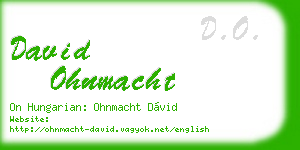 david ohnmacht business card